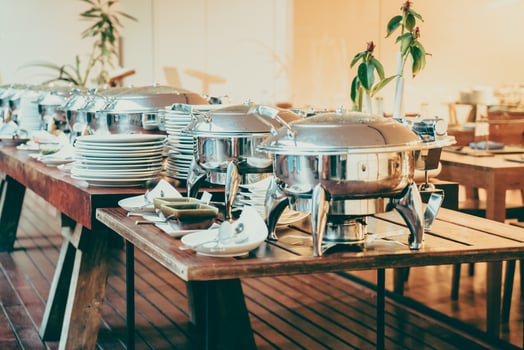 A table with plates and silverware on it photo
