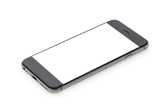 An iphone with blank screen on a white background photo