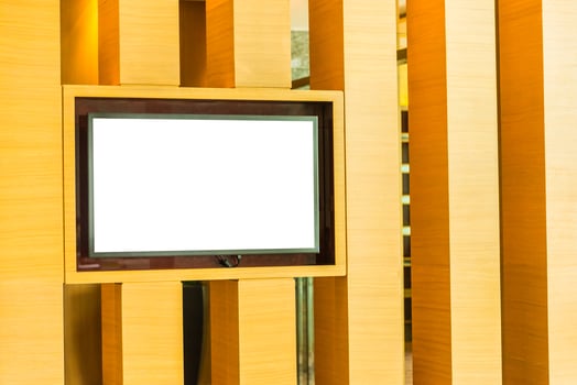 A tv screen mounted on a wall photo