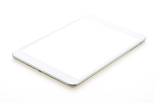 White tablet computer isolated on white background photo