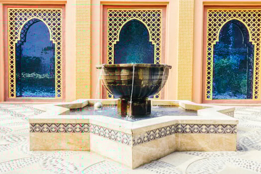 A fountain in a courtyard photo