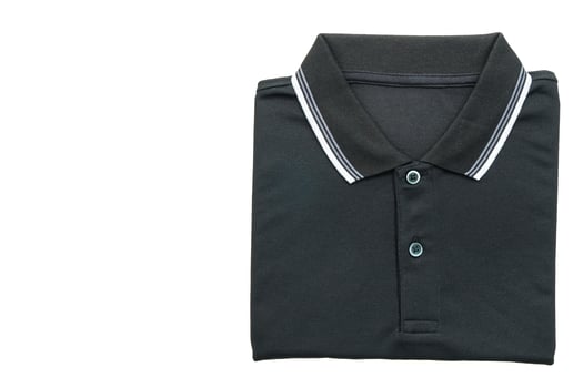 A black polo shirt with white trim photo