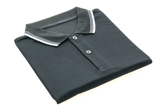 A black polo shirt with white collar photo