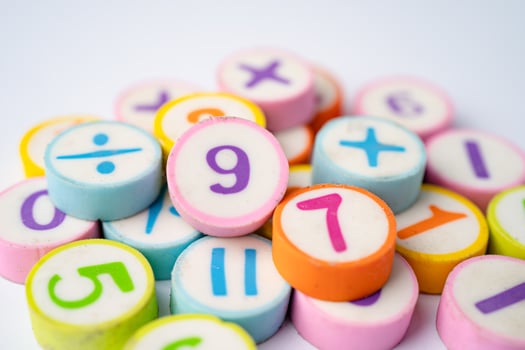 Math number on white background. photo
