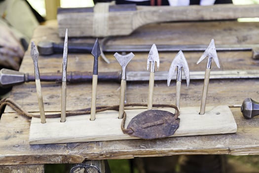 Medieval Arrowheads in a market photo