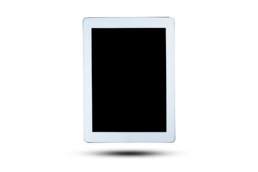 White tablet technology object design on white background photo