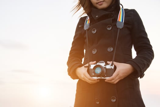 girl with her camera photo