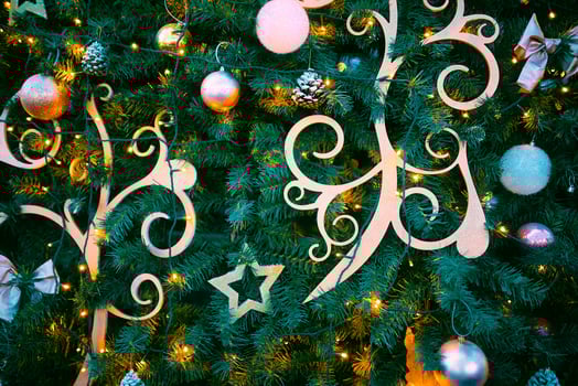 Christmas tree with decorations. photo