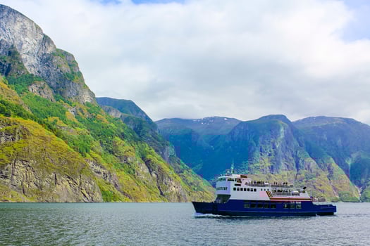 Skagastol ferry Aurlandsfjord Sognefjord Norway. photo