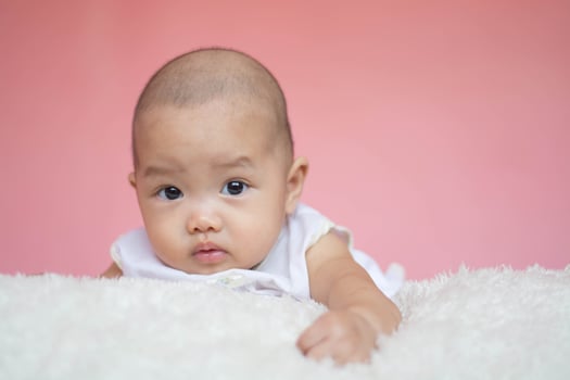 beautiful bright portrait of adorable baby photo