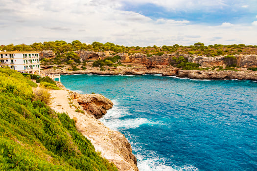 Amazing view on bay and Hotel Cala Figuera Mallorca Spain. photo