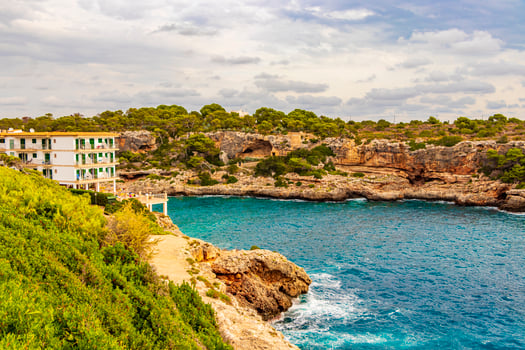 Amazing view on bay and Hotel Cala Figuera Mallorca Spain. photo