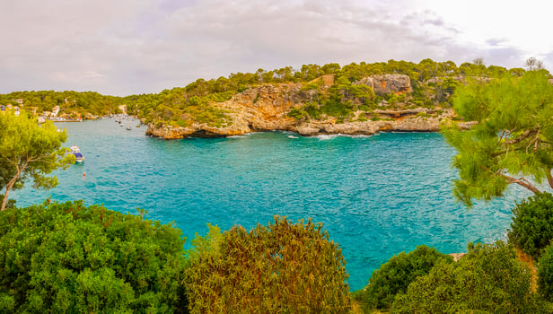 Panoramic view of the bay Cala Figuera on Mallorca Spain. photo