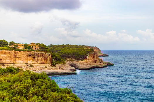 Panorama cliffs landscape bay of Cala Santanyi in Mallorca, Spain. photo