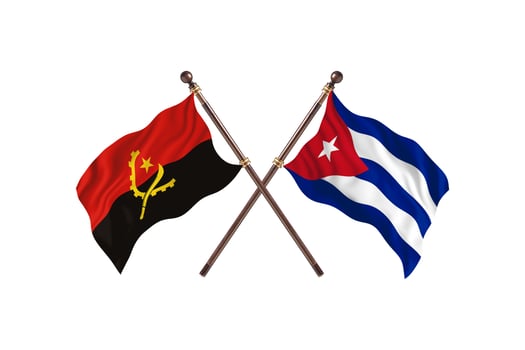 Angola versus Cuba Two Country Flags photo