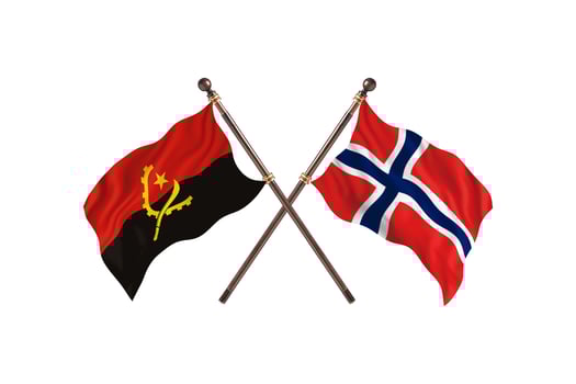 Angola versus Norway Two Country Flags photo