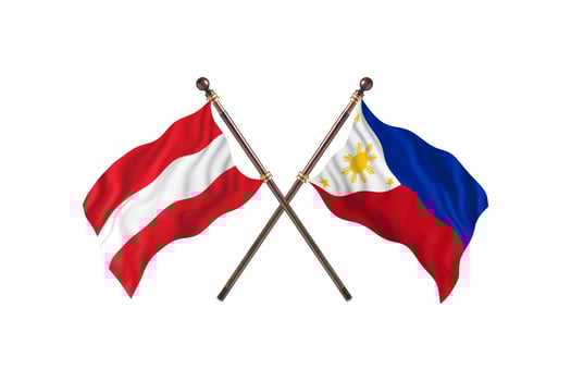 Austria versus Philippines Two Country Flags photo
