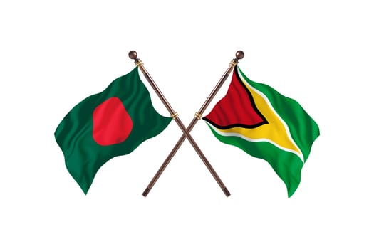 Bangladesh versus Guyana Two Country Flags photo