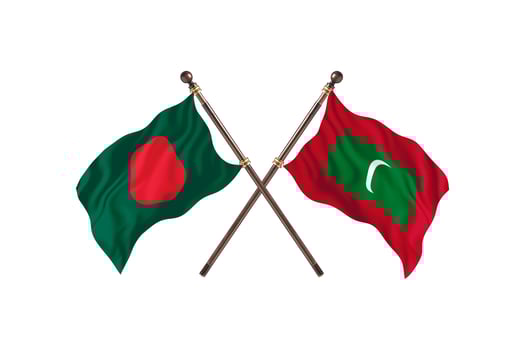Bangladesh versus Maldives Two Country Flags photo