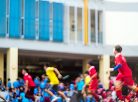BANGKOK, THAILAND - January 15,2018  Amateur football players are competing in football at the school's annual sport. photo