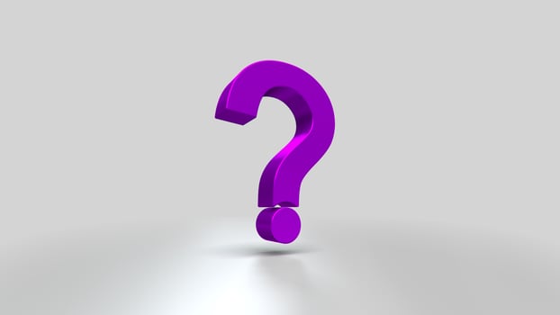 3D illustrations purple question marks for business, corporate and advertising. photo