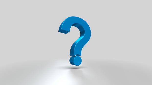 3D illustrations blue question marks for business, corporate and advertising. photo