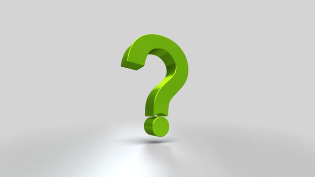 3D illustrations green question marks for business, corporate and advertising photo