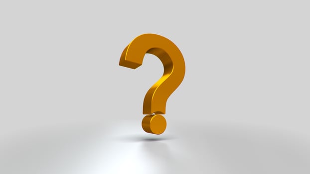3D illustrations orange question marks for business, corporate and advertising. photo