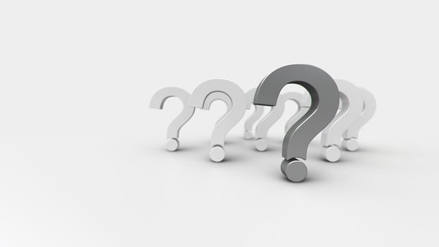 3D illustrations grey and white question mark group for business corporate and advertising. photo
