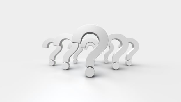 3D illustrations white and white question mark group for business corporate and advertising. photo
