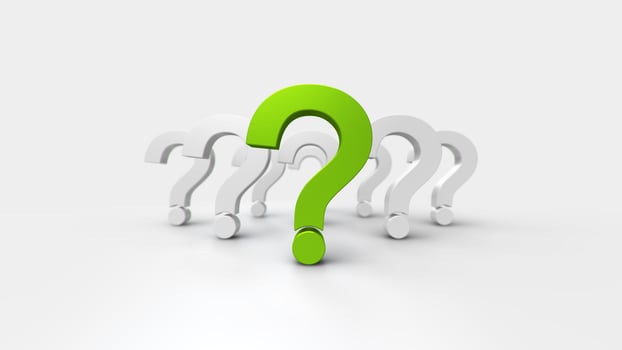 3D illustrations green and white question mark group for business corporate and advertising. photo