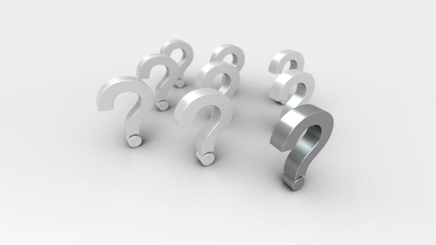 3D illustrations silver and white question mark group for business corporate and advertising photo