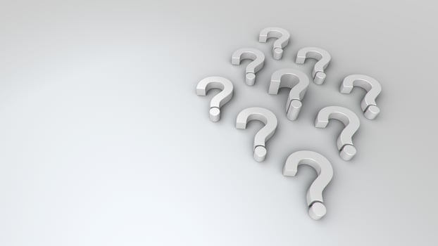 3D illustrations white and white question mark group for business corporate and advertising photo