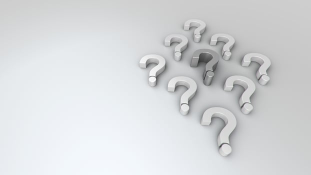 3D illustrations grey and white question mark group for business corporate and advertising photo