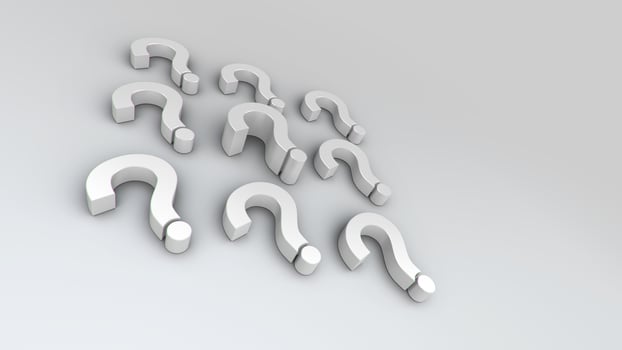 3D illustrations white and white question mark group for business corporate and advertising photo