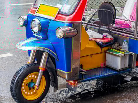Typical colorful tuk tuk in Bangkok Thailand. photo