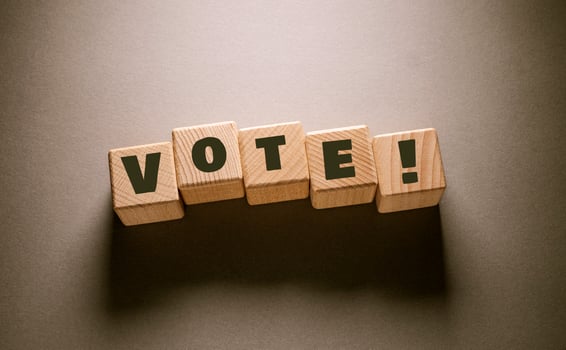 Vote Word with Wooden Cubes photo