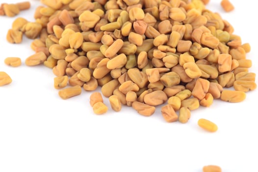 Fenugreek seeds isolated on white background photo