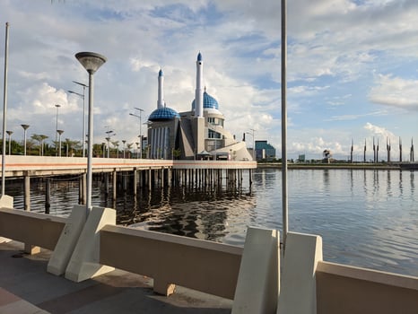 floating mosque in sulawesi indonesia photo