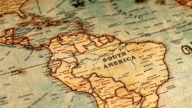 Classic Old World map atlas close up inspection photo