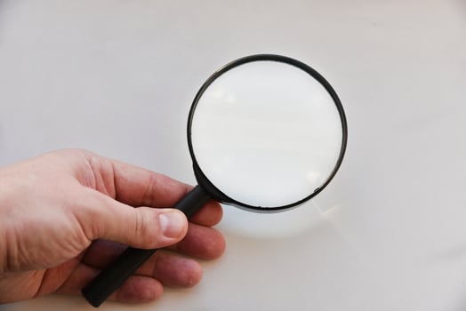 Large magnifying magnifier on a white background photo