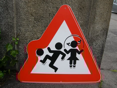 Warning children playing photo