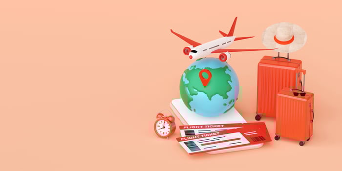 Flight booking, buy ticket or checkin application on smartphone 3d illustration photo