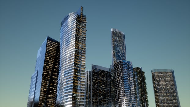 City Skyscrapers at Night photo