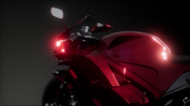 moto sport bike in dark studio with bright lights photo