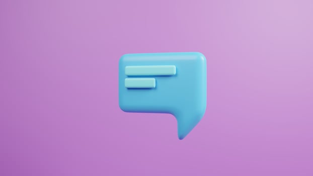 speak bubble text, chatting box, message box outline cartoon. 3d rendering photo