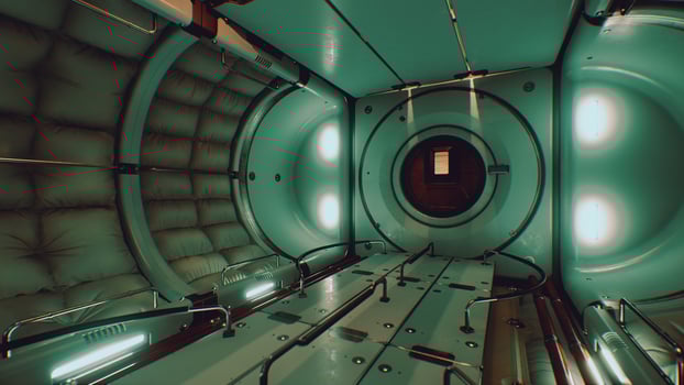 dark space ship futuristic interior photo