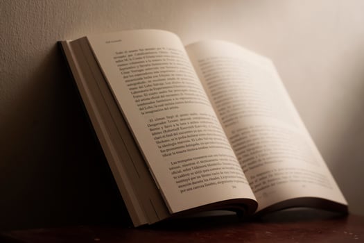 open book in a room filled with light photo
