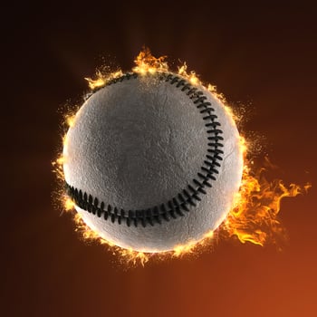 baseball in fire photo