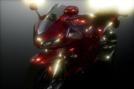 moto sport bike in dark studio with bright lights photo